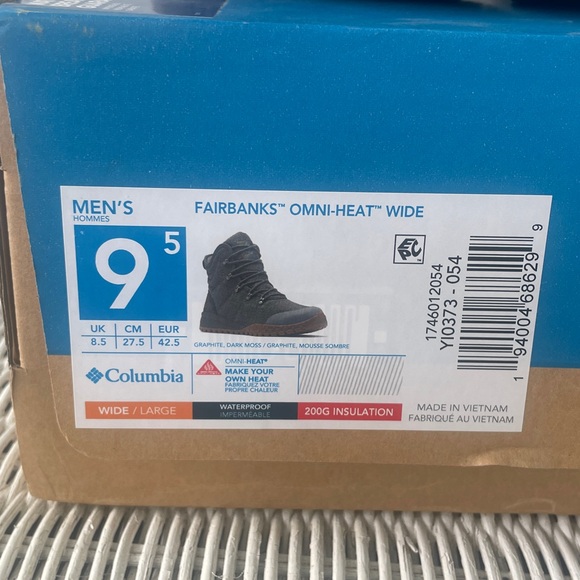 Men’s Columbia Fairbanks Omni Heat Boots in Graphite, Dark Moss size 9.5 - Picture 2 of 13